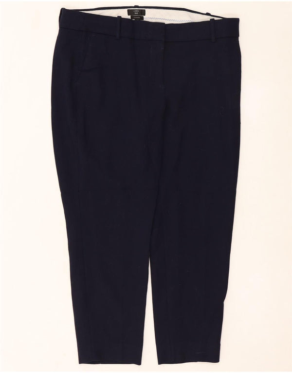 J. CREW Womens Cameron Cropped Trousers US 16 2XL W38 L26 Navy Blue