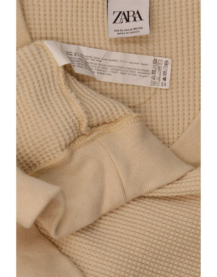 Zara Herrevest Tank Top XL Beige Bomuld