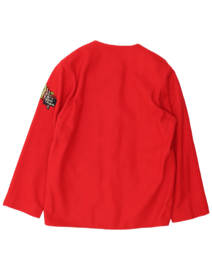 Vintage dame 5-knaps blazerjakke UK 14 Medium Rød