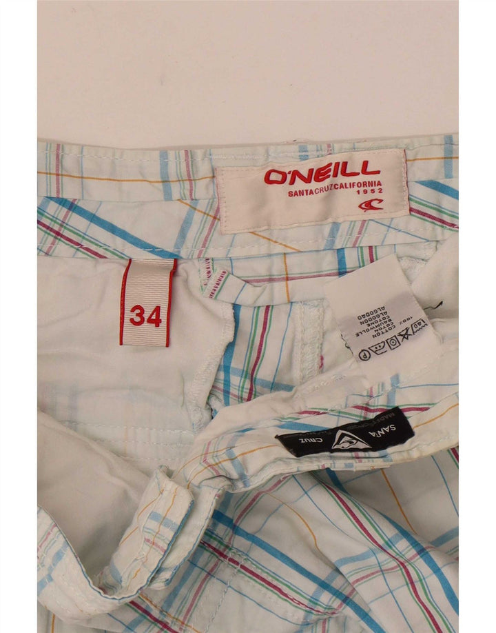 O'Neill Herre Cargo Shorts W34 store blå ternet bomuld