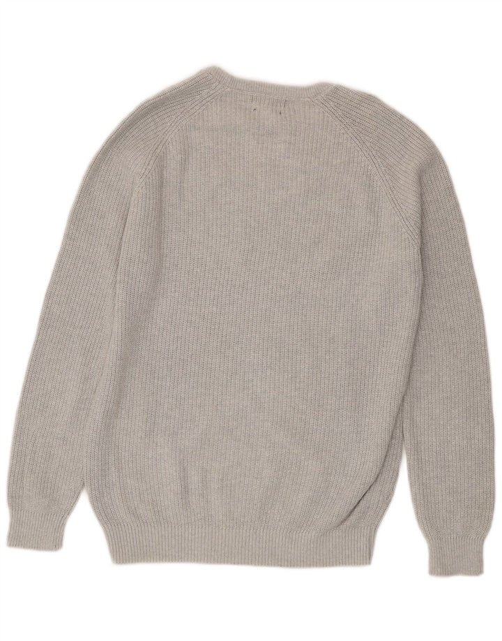 ZARA Herre sweater med rund hals, stor grå bomuld