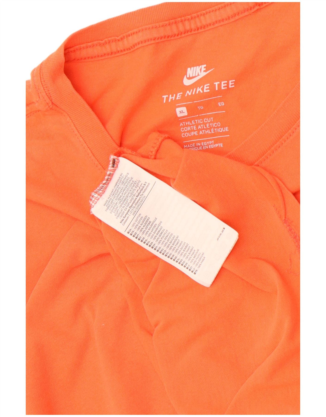 Nike herre atletisk snit T-shirt top XL orange bomuld