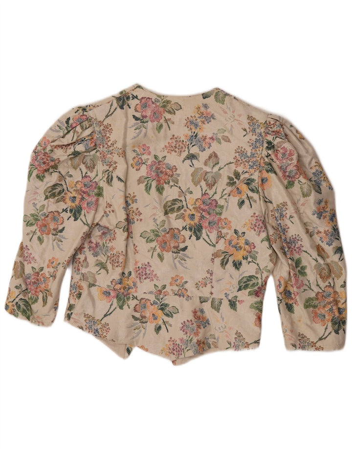 Eger 3/4 ærmer blazerjakke med 1 knap til kvinder IT 42 Medium Beige Floral