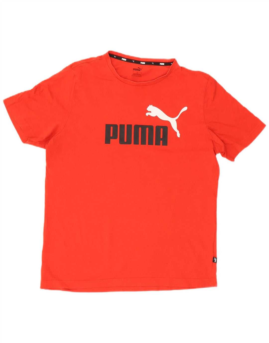 Puma Herre Grafisk T-Shirt Top Stor Rød Bomuld