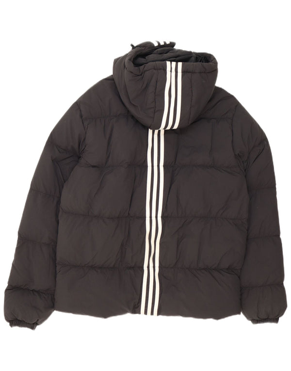 Adidas Herre Hooded Loose Fit Polstret Jakke UK 36 Small Black Colourblock