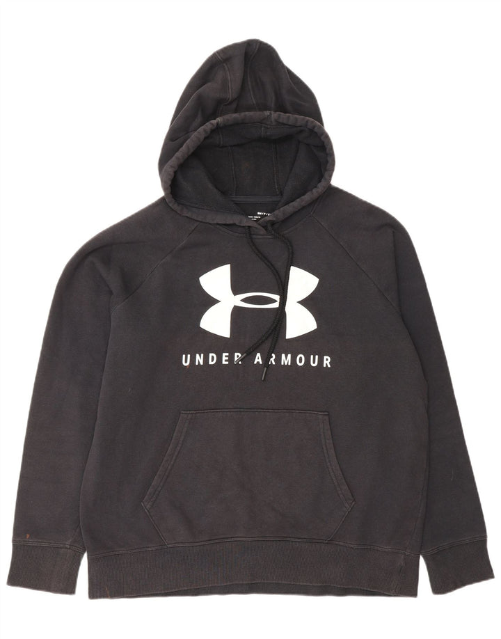 UNDER ARMOUR Mens Graphic Hoodie Jumper Small Black Cotton