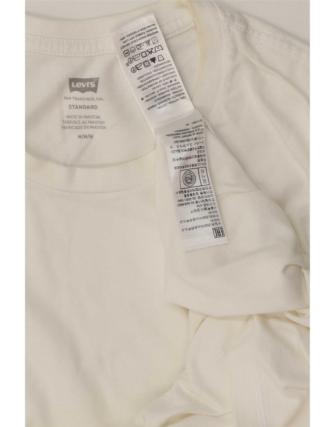 Levi's Herre Standard Fit T-Shirt Top Medium Hvid Bomuld