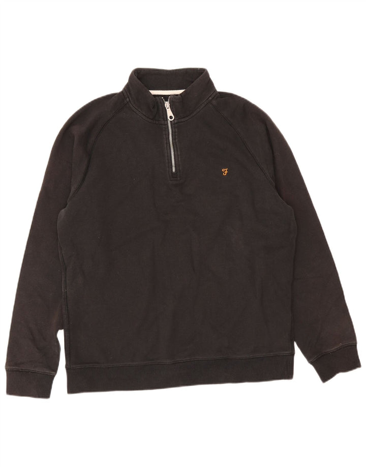 Farah Sweatshirt med lynlås til mænd XL sort bomuld