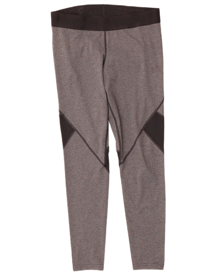 Adidas Womens Climacool Leggings UK 16/18 Large Grey Colourblock