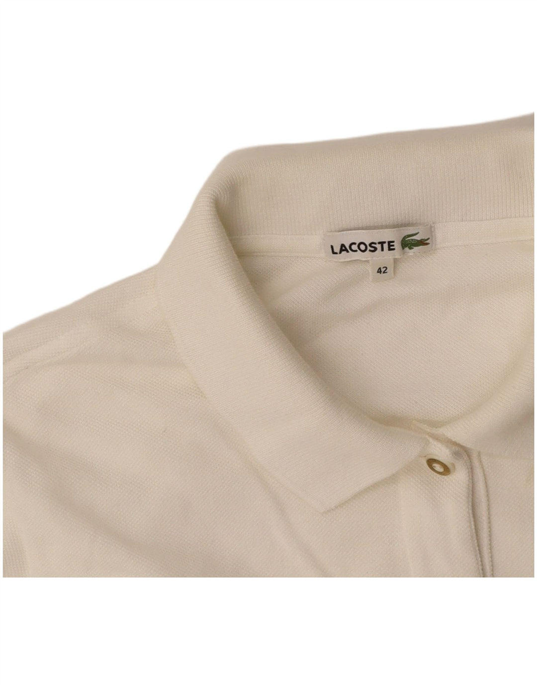 LACOSTE Dame Polo Shirt Str. 42 Large White