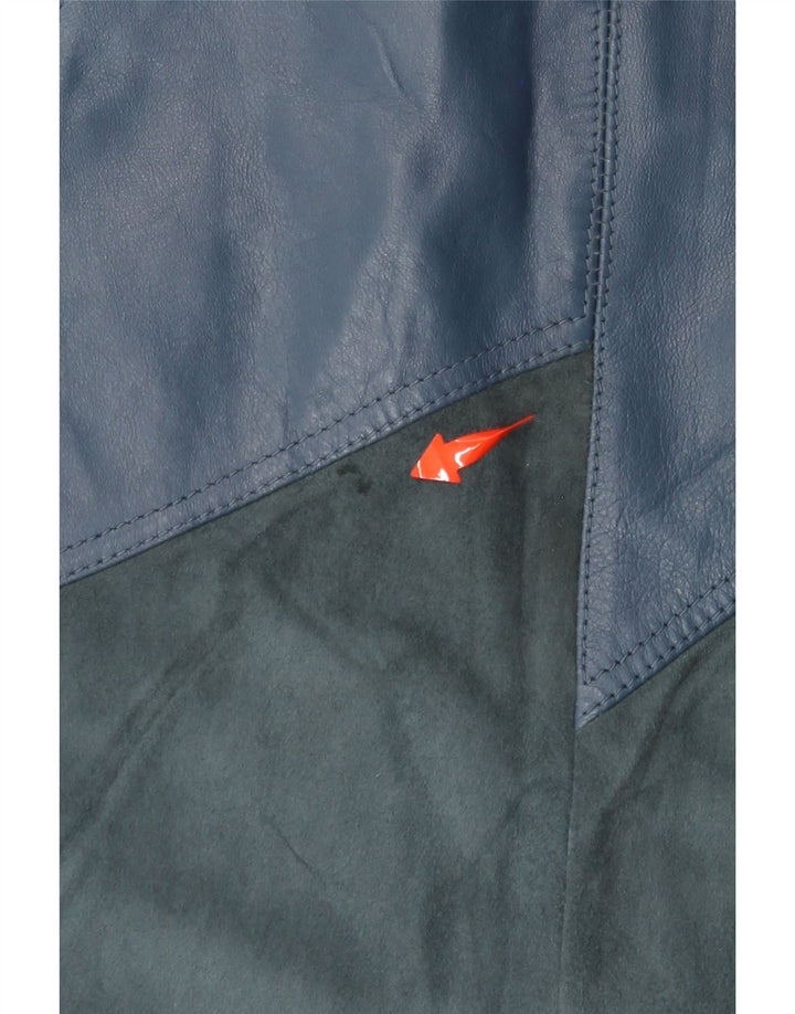 VINTAGE lædernederdel til kvinder W30 Medium Blue