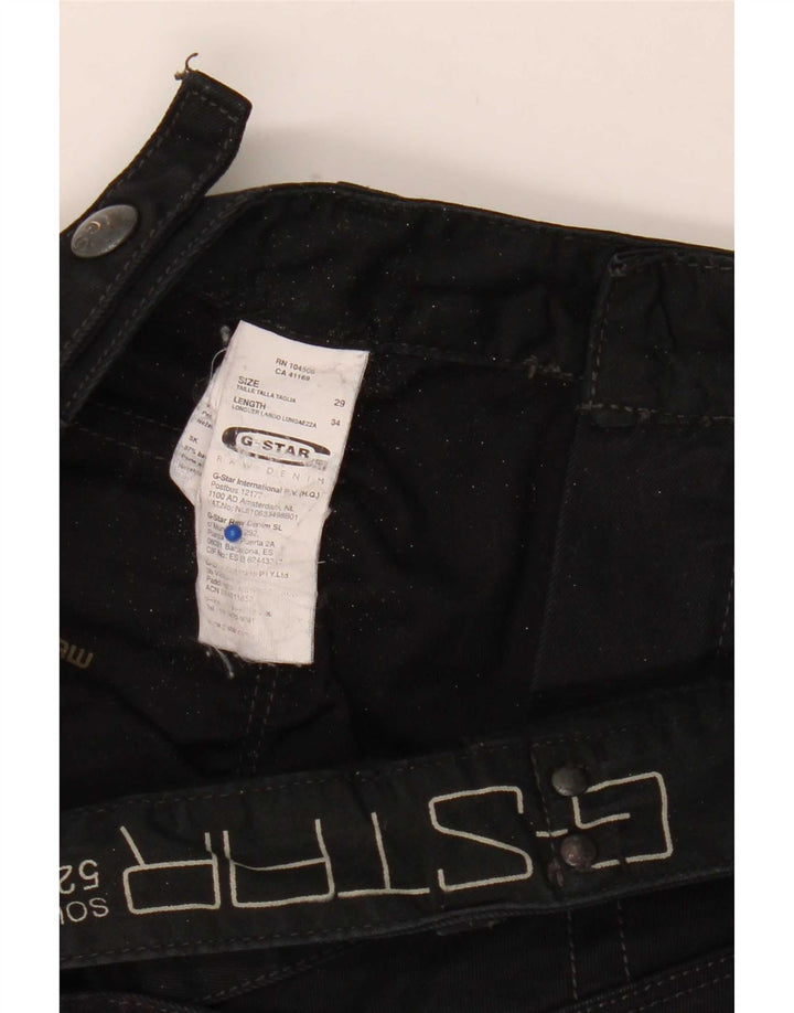 G-Star Straight Jeans til mænd W29 L26 Sort bomuld