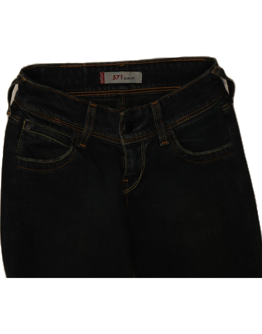 LEVI'S Womens 571 Slim Jeans  W24 L29 Navy Blue Vintage Levi's and Second-Hand Levi's from Messina Hembry 
