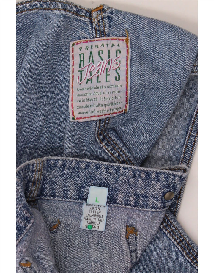 Vintage kvinders barselsbukser Jeans Large W40 L30 blå bomuld