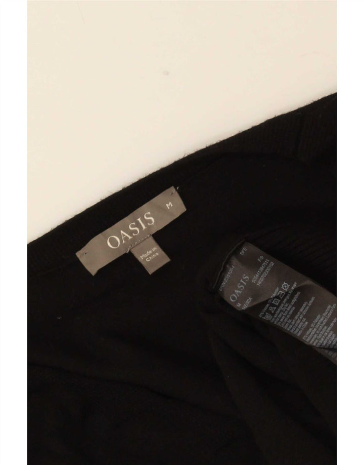 Oasis Dame V-hals sweater UK 14 Medium Sort Polyester