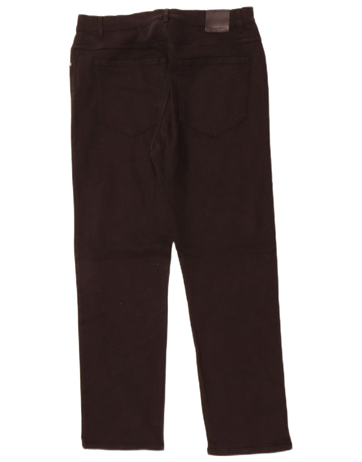 Massimo Dutti Dame Straight Jeans EU 42 Large W32 L27 Sort Bomuld