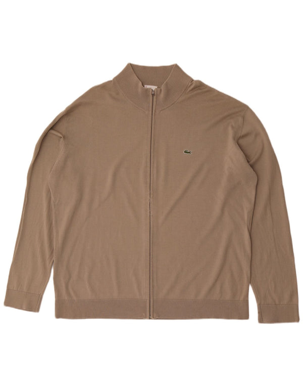 Lacoste Herre Cardigan Sweater Størrelse 10 5XL Beige Bomuld