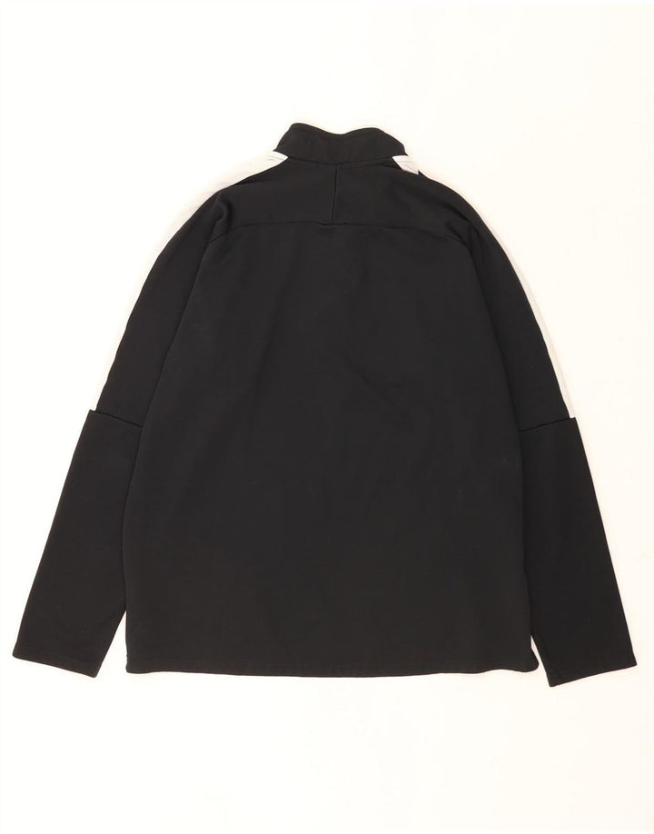 Nike Pullover med lynlås til mænd til mænd, træningsdragt Top Stor sort Colourblock Polyester