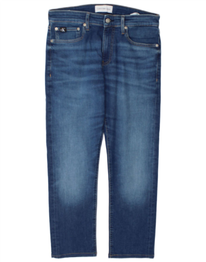 Calvin Klein Straight Jeans til mænd W31 L27 Blå Bomuld