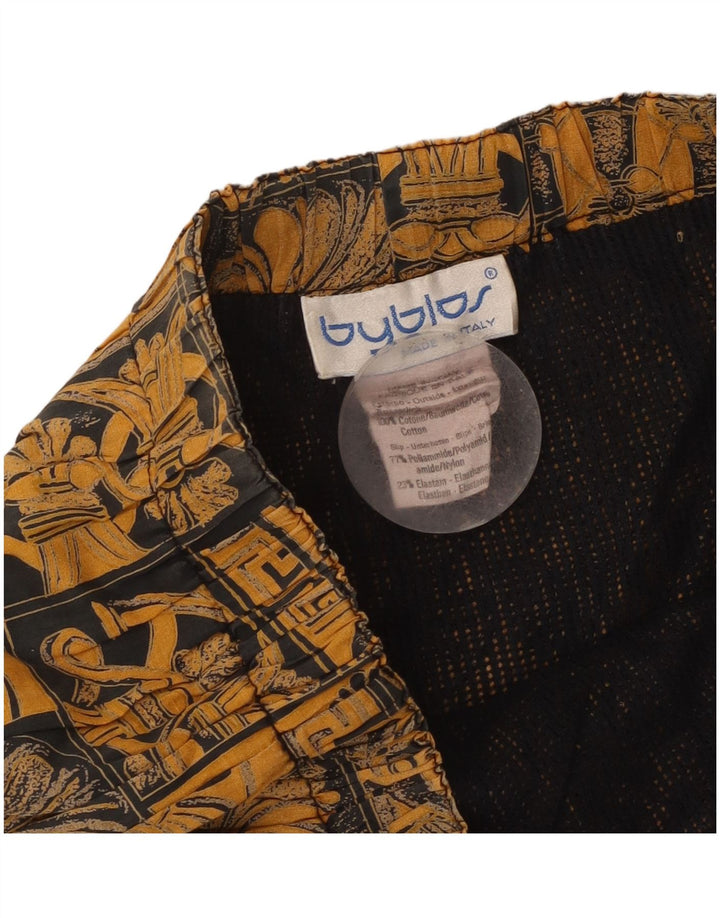 Byblos Kvinders abstrakt mønster Casual Shorts Størrelse 40 Small W28 Gul