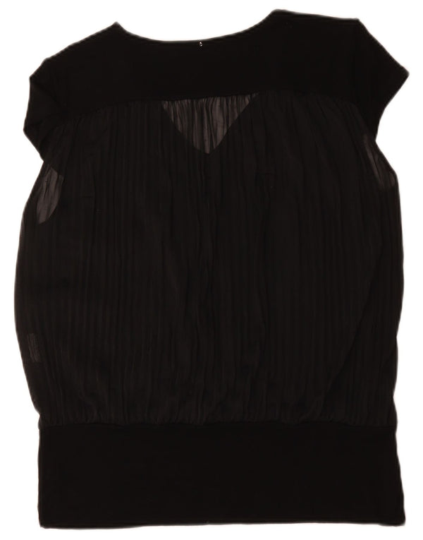 Max Mara Dame Bluse Top UK 14 Large Black