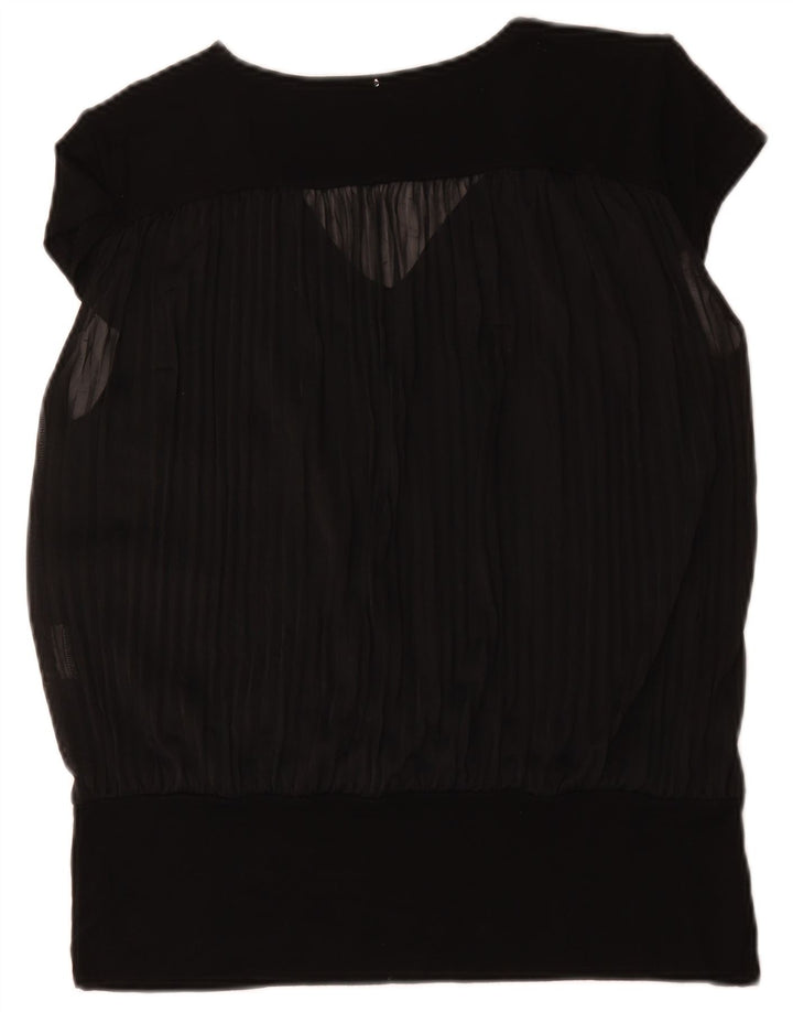 Max Mara Dame Bluse Top UK 14 Large Black
