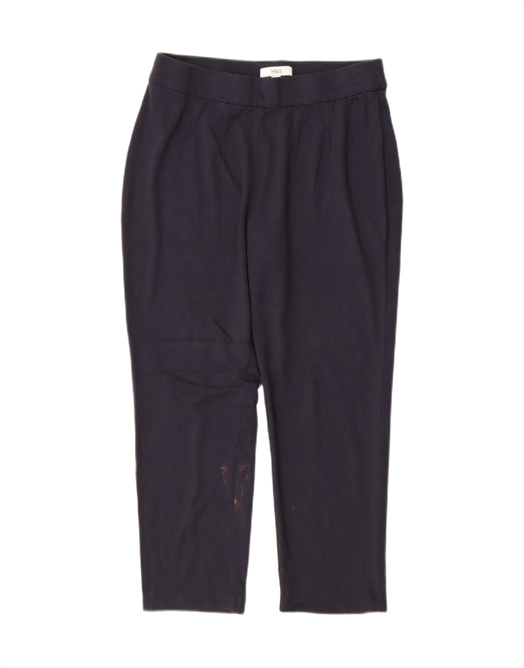 Marks & Spencer Dame Cropped Trousers UK 14 Medium W30 L25 Navy Blue