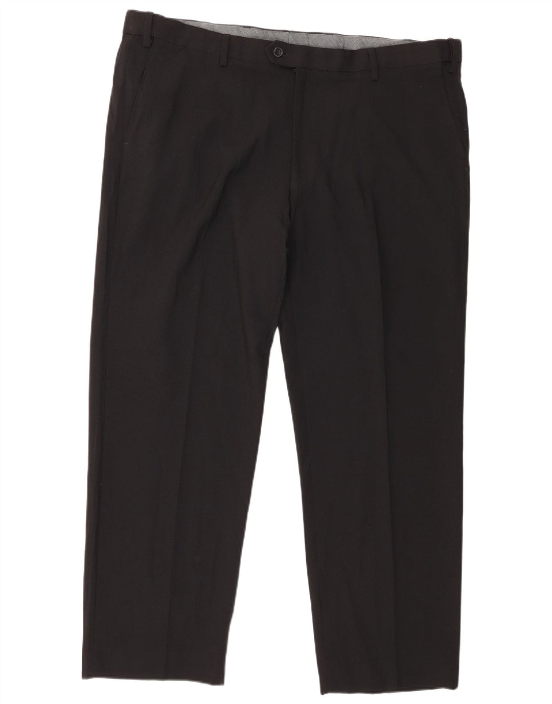 Marks & Spencer Herre Straight Regular Suit Bukser W42 L29 Sort Polyester