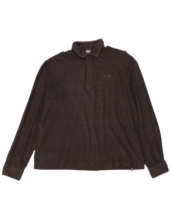 Slam Langærmet Polo Shirt til mænd 3XL Grå Flecked