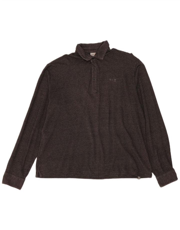 Slam Langærmet Polo Shirt til mænd 3XL Grå Flecked