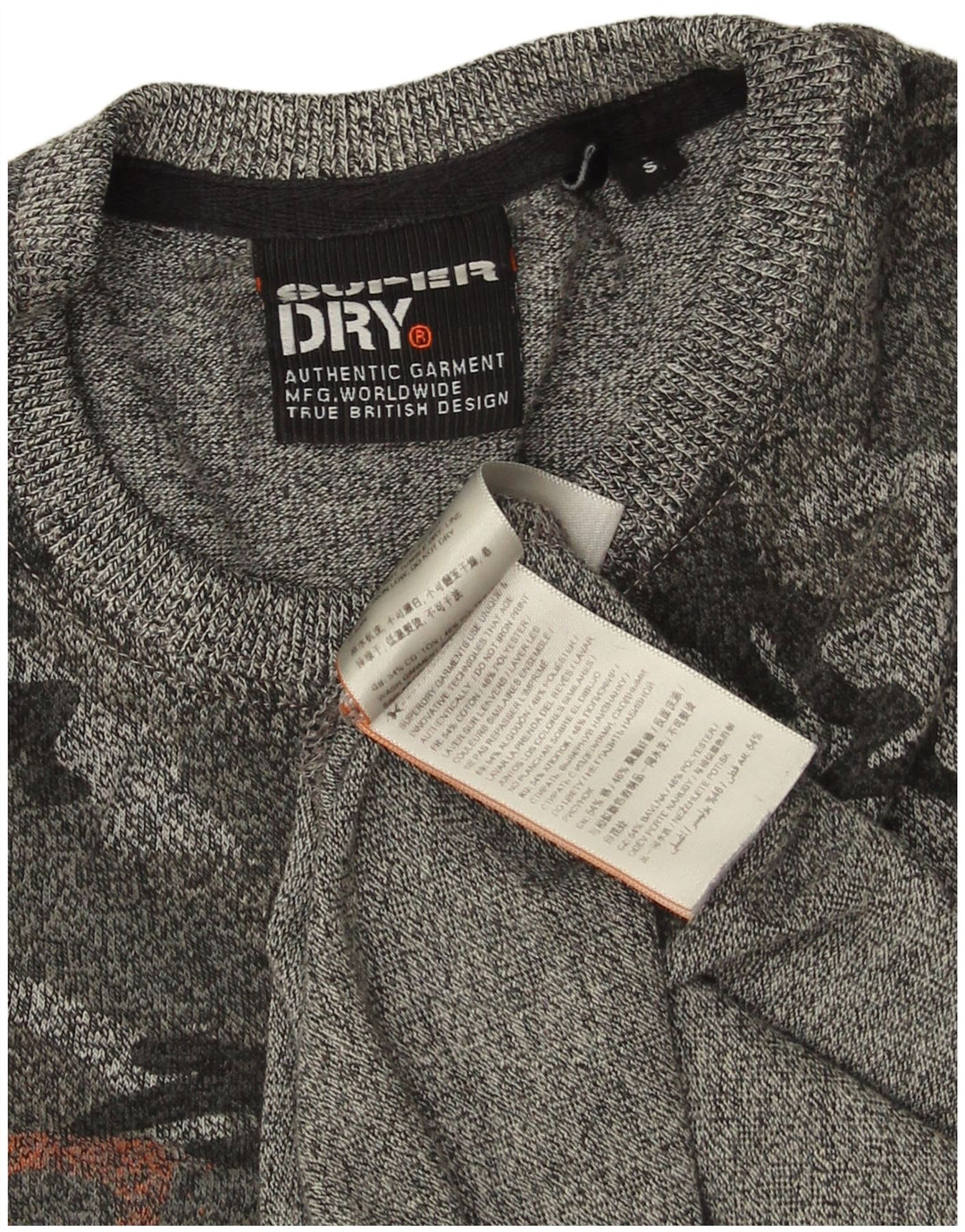 SUPERDRY Herre grafisk T-shirt Top Lille grå Camouflage Bomuld