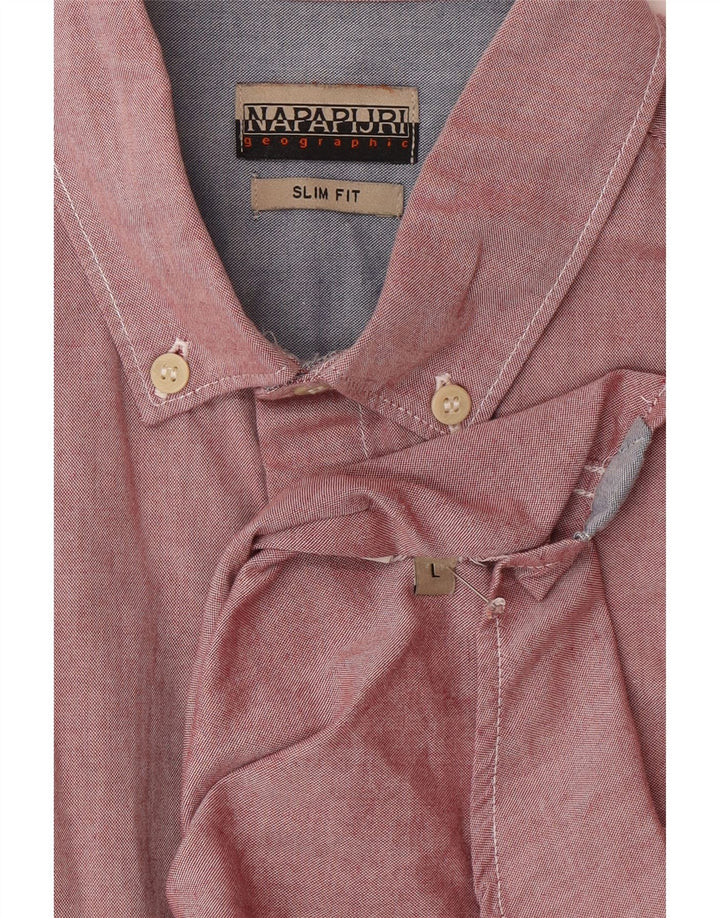 Napapijri Herre Slim Fit Skjorte Large Pink