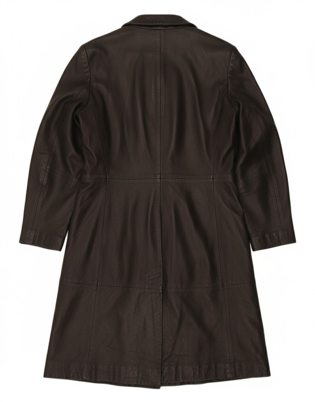 VINTAGE Womens Leather Coat IT 46 Large Black Leather