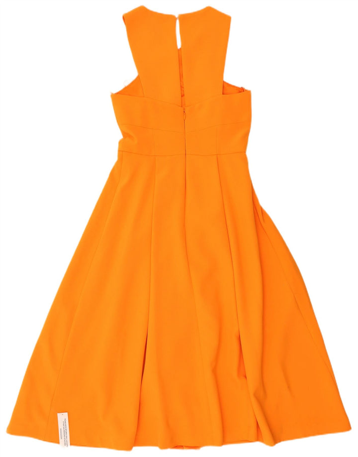 Monsoon Dame Ærmeløs Maxikjole UK 8 Small Orange Polyester