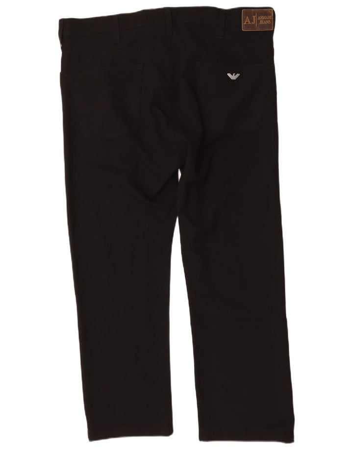 Armani Lige Casual bukser til mænd W40 L29 sort polyester