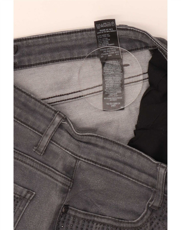 Marks & Spencer Dame Straight Jeans UK 12 Medium W30 L29 Grå Bomuld