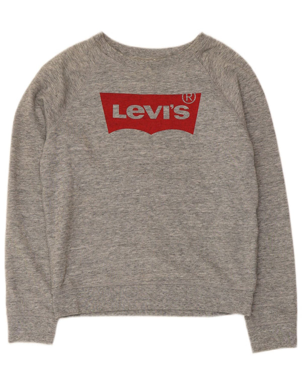 Levi's Grafisk Sweatshirt Jumper UK 6 XS Grå Flecked