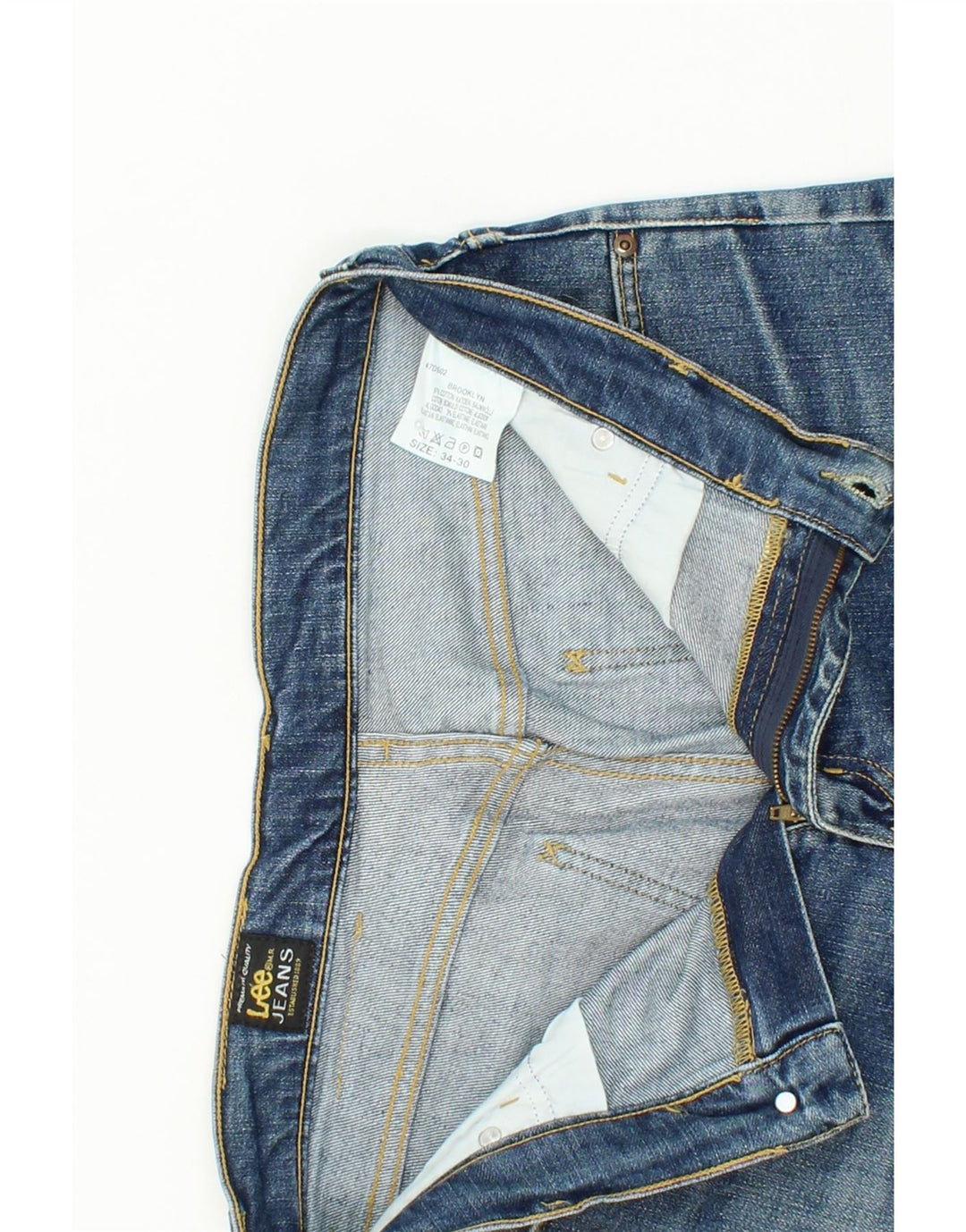 LEE Straight Jeans til kvinder W34 L30 Blå Bomuld