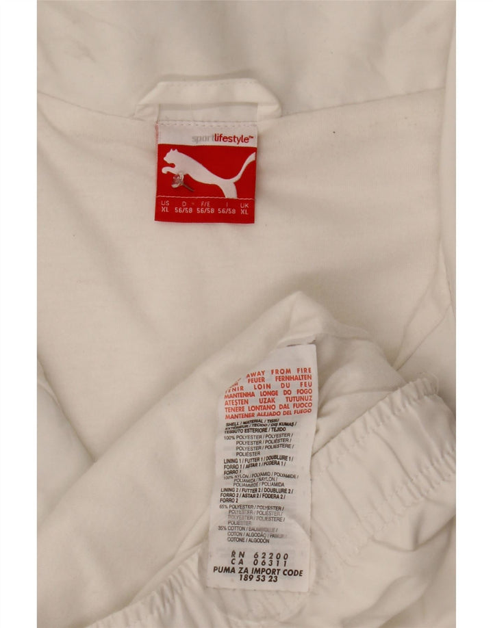 PUMA Mens Graphic Tracksuit Top Jacket XL White Colourblock Polyester Vintage Puma and Second-Hand Puma from Messina Hembry 