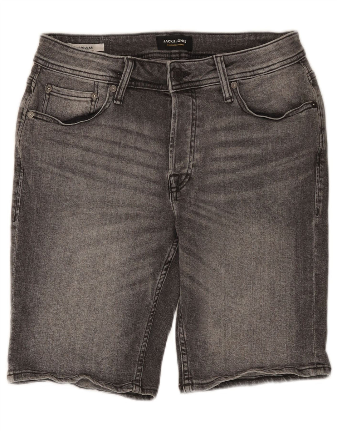 Jack & Jones Herre Regular Denim Shorts Små W29 Grå Bomuld