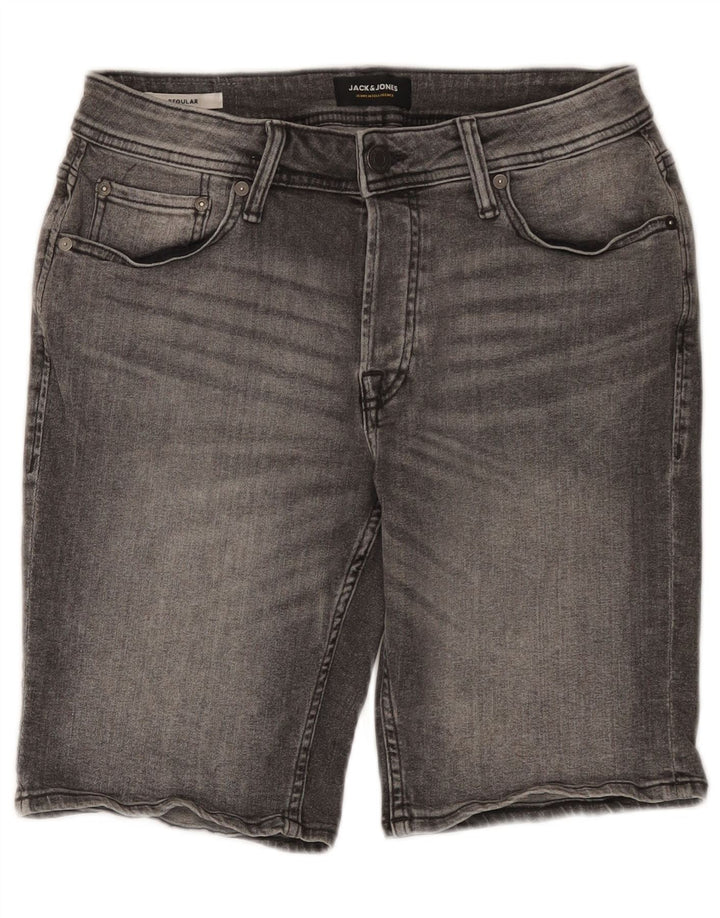 Jack & Jones Herre Regular Denim Shorts Små W29 Grå Bomuld
