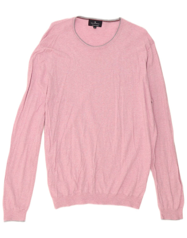 Marks & Spencer Herre Blue Harbor Boat Neck Jumper Sweater XL Pink Bomuld