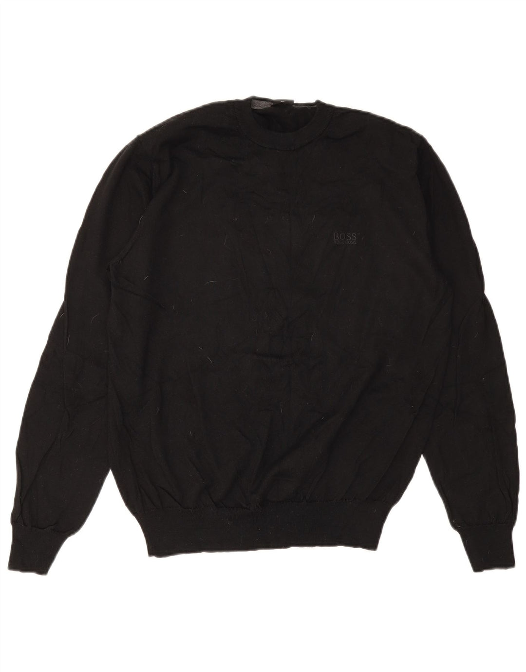 HUGO BOSS Herre sweater med rund hals XL Sort Virgin Wool