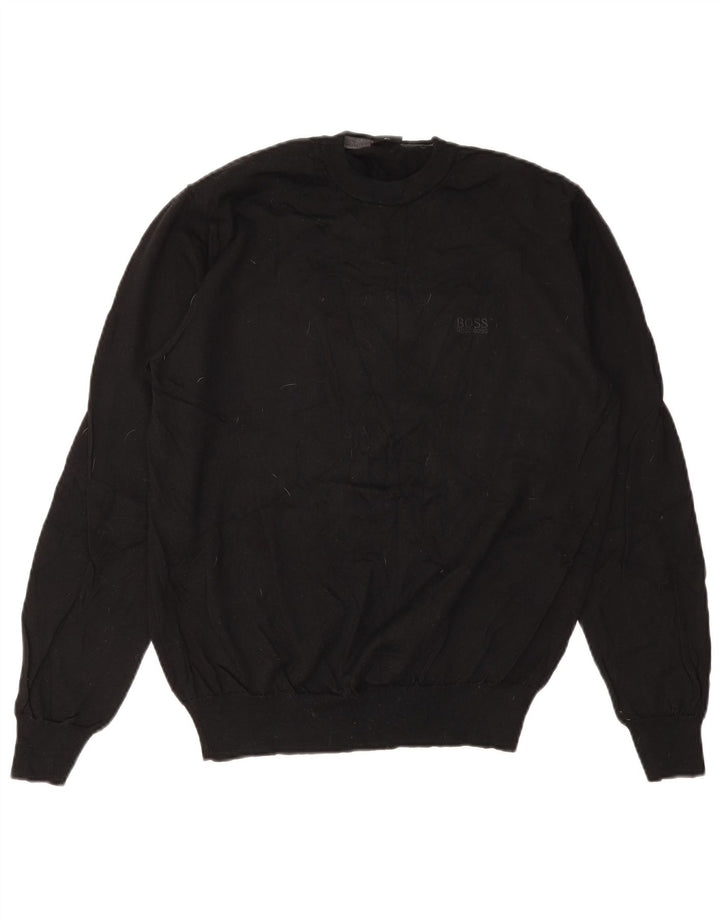 HUGO BOSS Herre sweater med rund hals XL Sort Virgin Wool