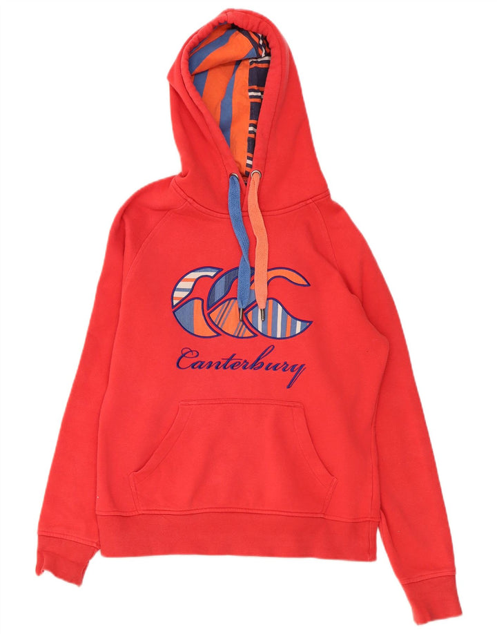 Canterbury Grafisk Oversized Hoodie Jumper UK 10 Small Red