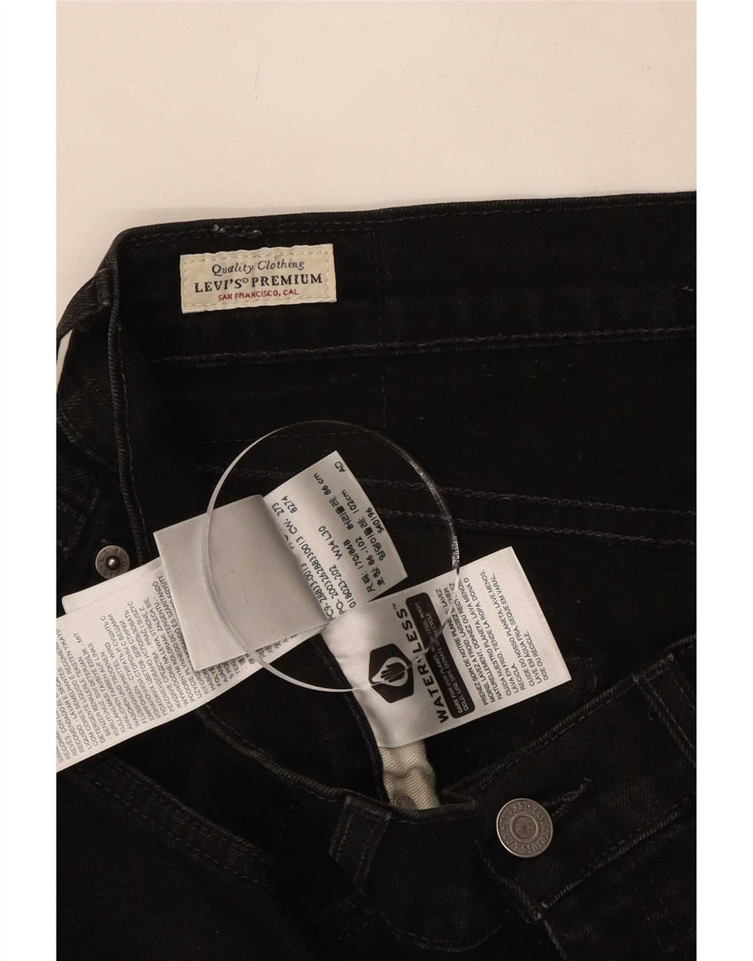Levi's Slim Jeans til mænd W34 L30 sort bomuld