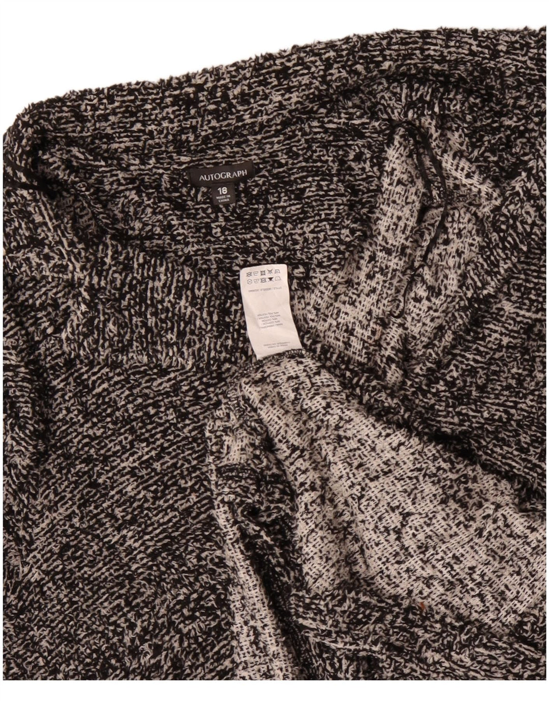 MARKS & SPENCER Kvinder Autograph Oversized Overfrakke UK 18 XL Grå Flecked