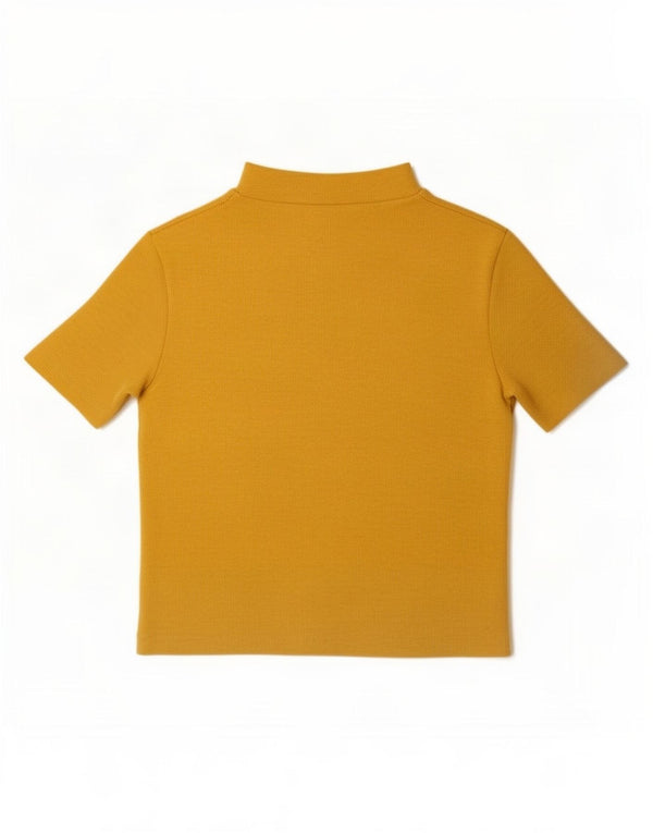 Zara T-Shirt Top UK 12 Medium Gul Bomuld