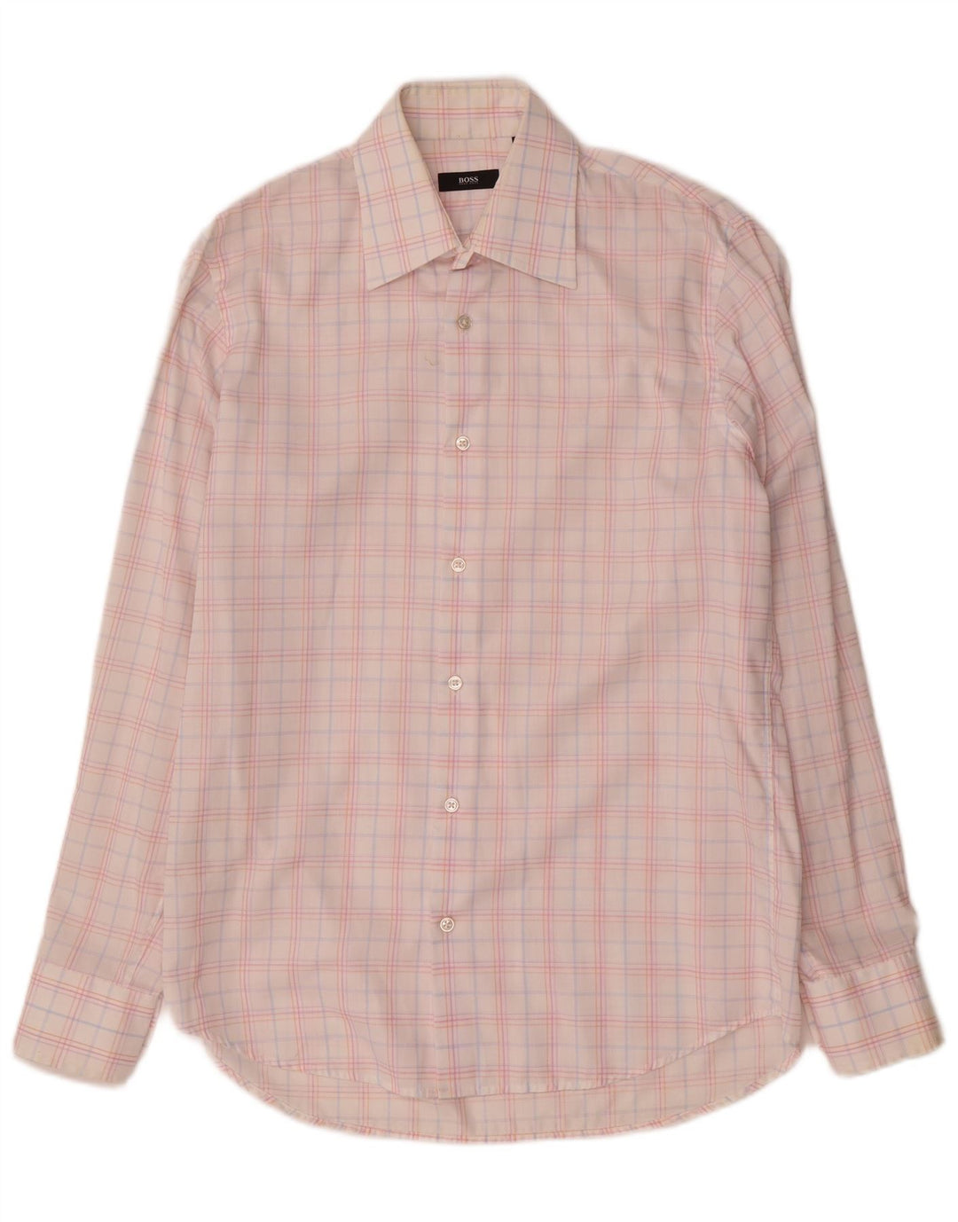 Hugo Boss herreskjorte str. 39 15 1/2 Medium Flerfarvet ternet bomuld
