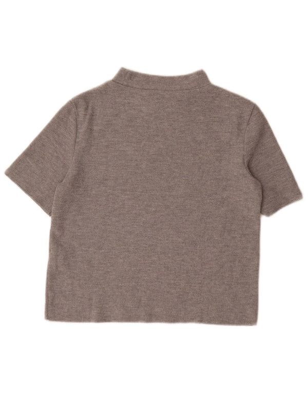 Zara Womens Crop T-Shirt Top UK 12 Medium Grå